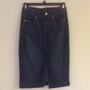 NWT! White House Black Market-midi denim skirt